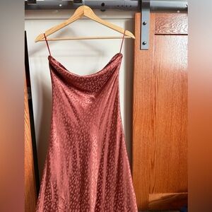 Elegant Maroon Leopard Slip Dress
